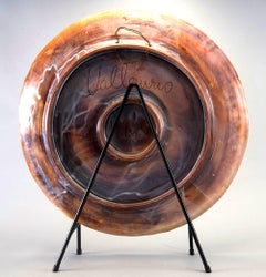 Extra Large Round Ceramic Vallauris Platter with Birds