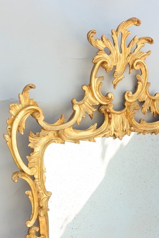 Pair of Gilded Rococo Style Mirrors