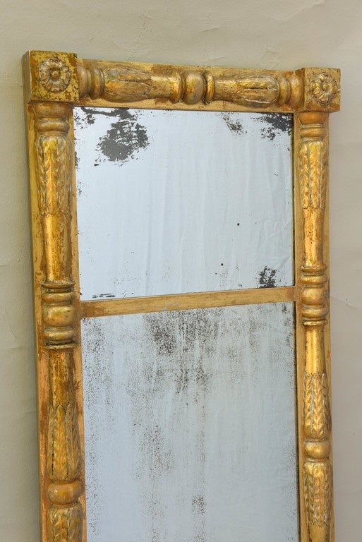 Carved 19th Century Empire Giltwood Pier Mirror