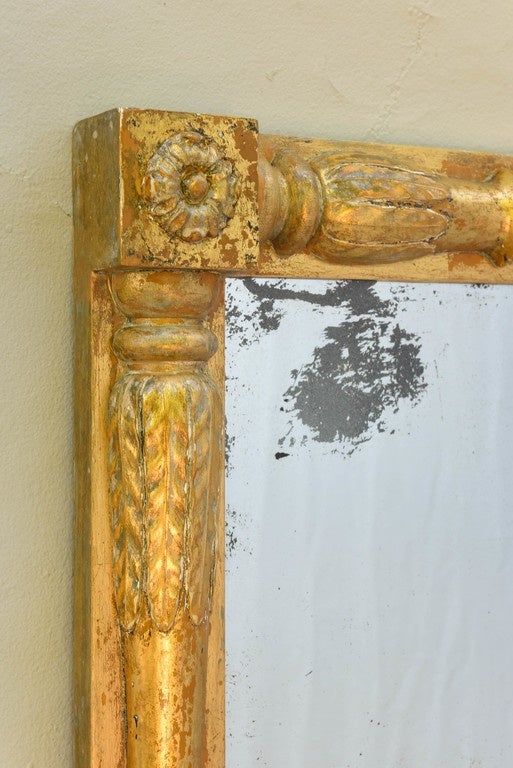 19th Century Empire Giltwood Pier Mirror In Distressed Condition In West Palm Beach, FL
