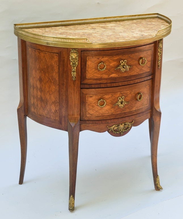 Parquetry Demilune Commode
