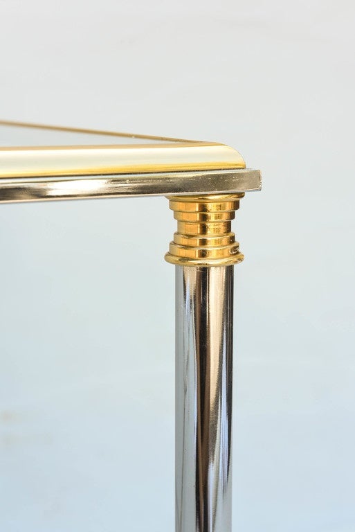 Unusual Chrome and Brass Cocktail Table 1