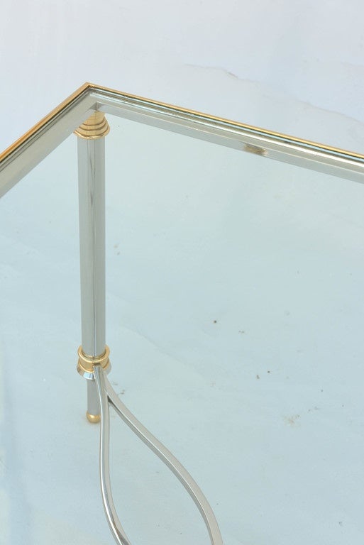 Unusual Chrome and Brass Cocktail Table 2