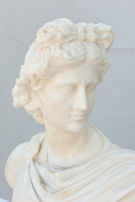 Italian Neoclassical Marble Bust of Apollo