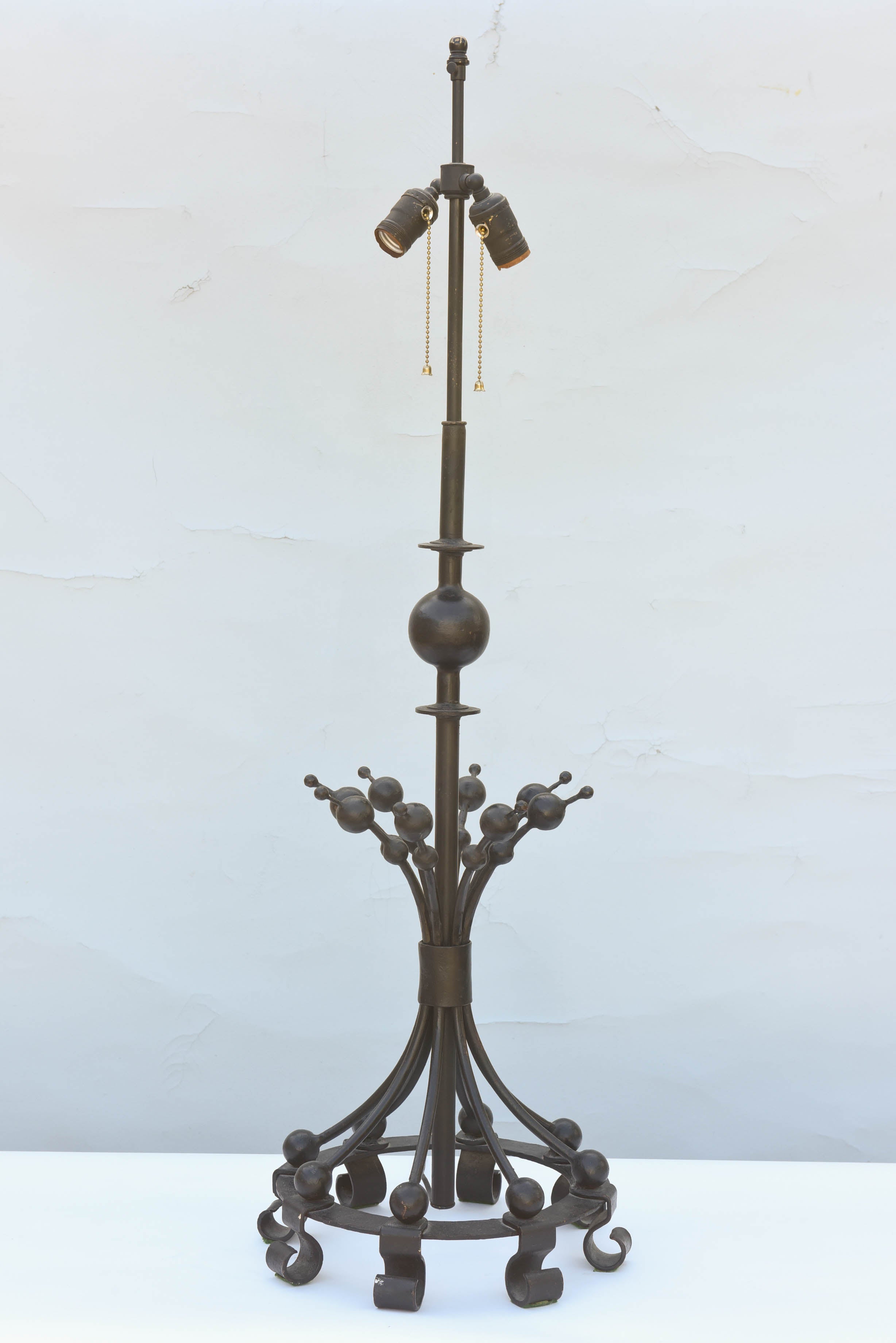 Single "Orbit" Lamp of Black Painted Iron