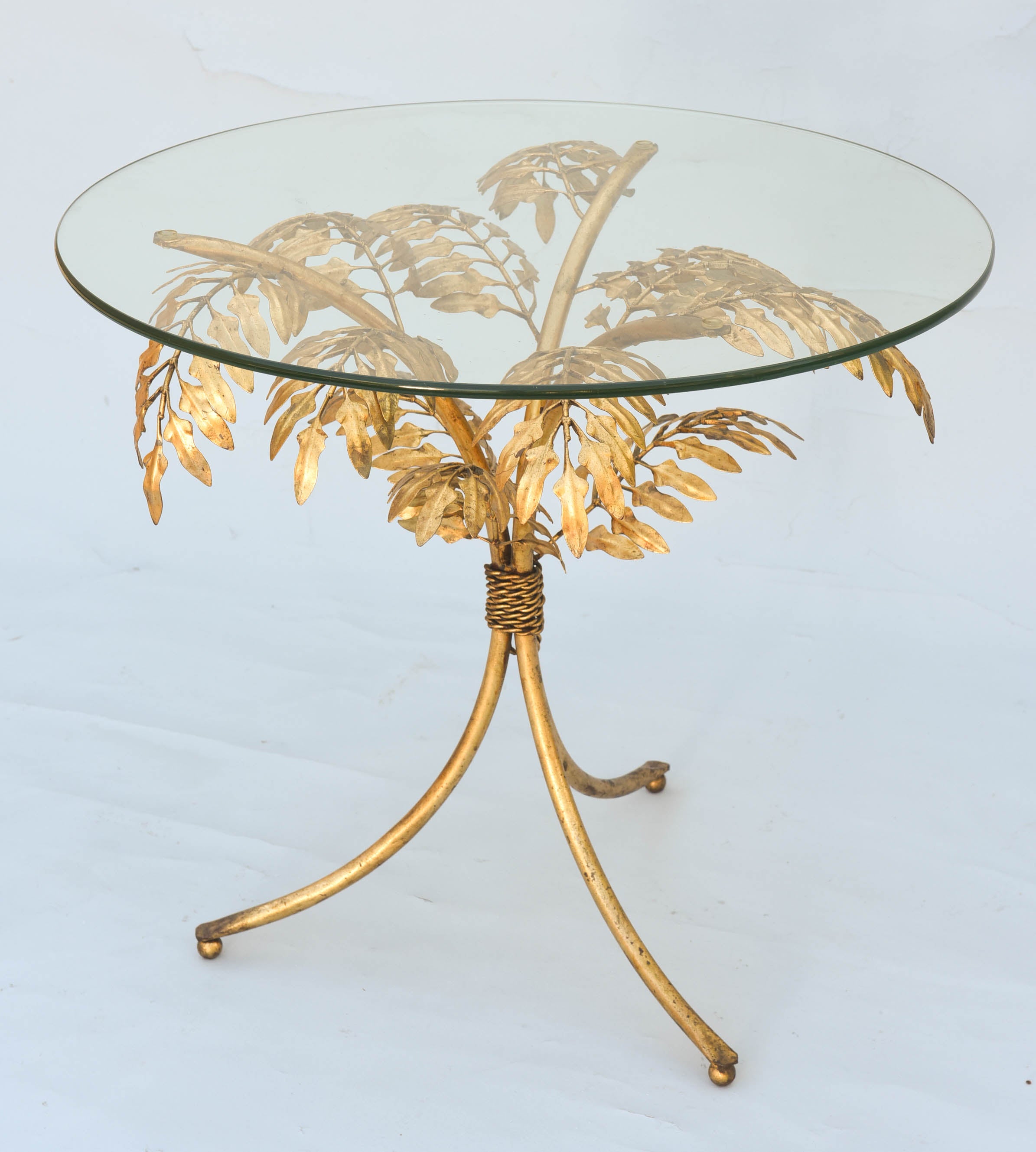 Gilded iron Palm Tree Accent Table