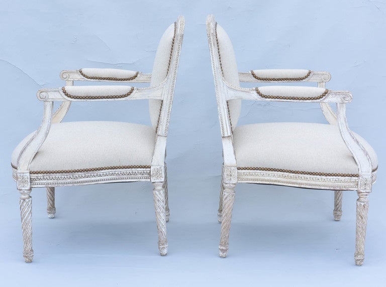 Richly Carved Pair of 19th Century French Fauteuils 1