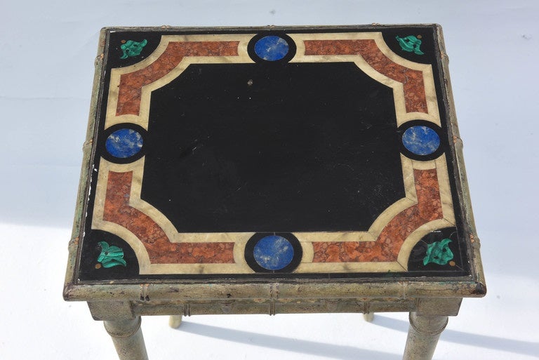 Accent Table with Faux Mabre Pietra Dura Top 1