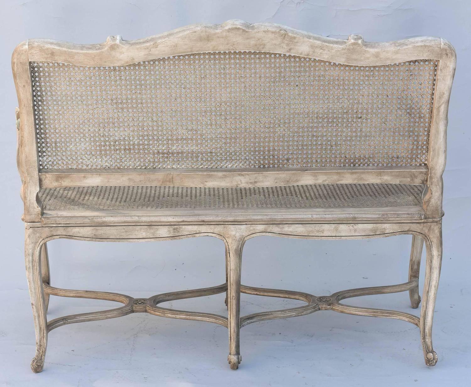 Painted Regence Style Caned Settee 2