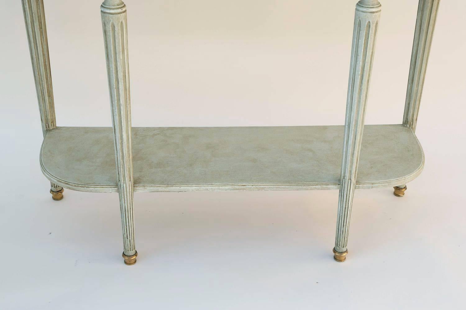 Louis XVI Style Painted Demilune Console In Excellent Condition In West Palm Beach, FL