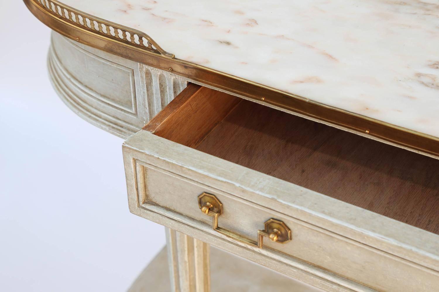 Louis XVI Style Painted Demilune Console 2