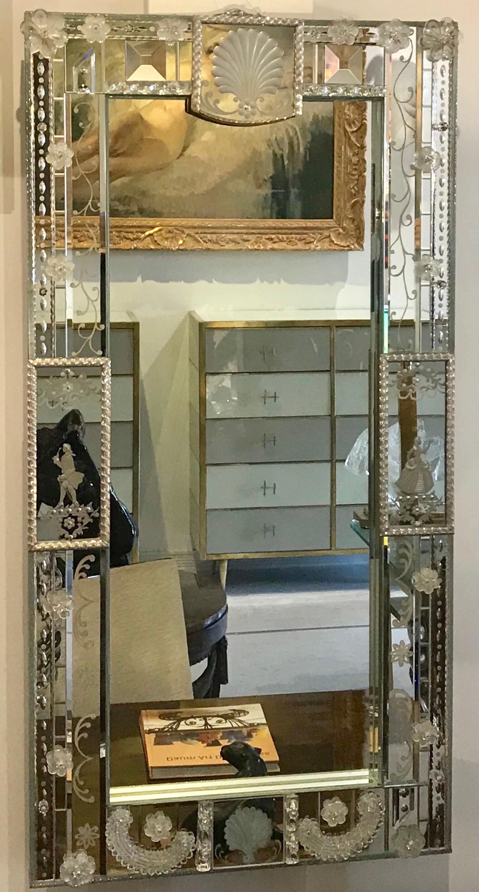 Mid-Century Modern Stunning  Mid-Century Venetian Mirror