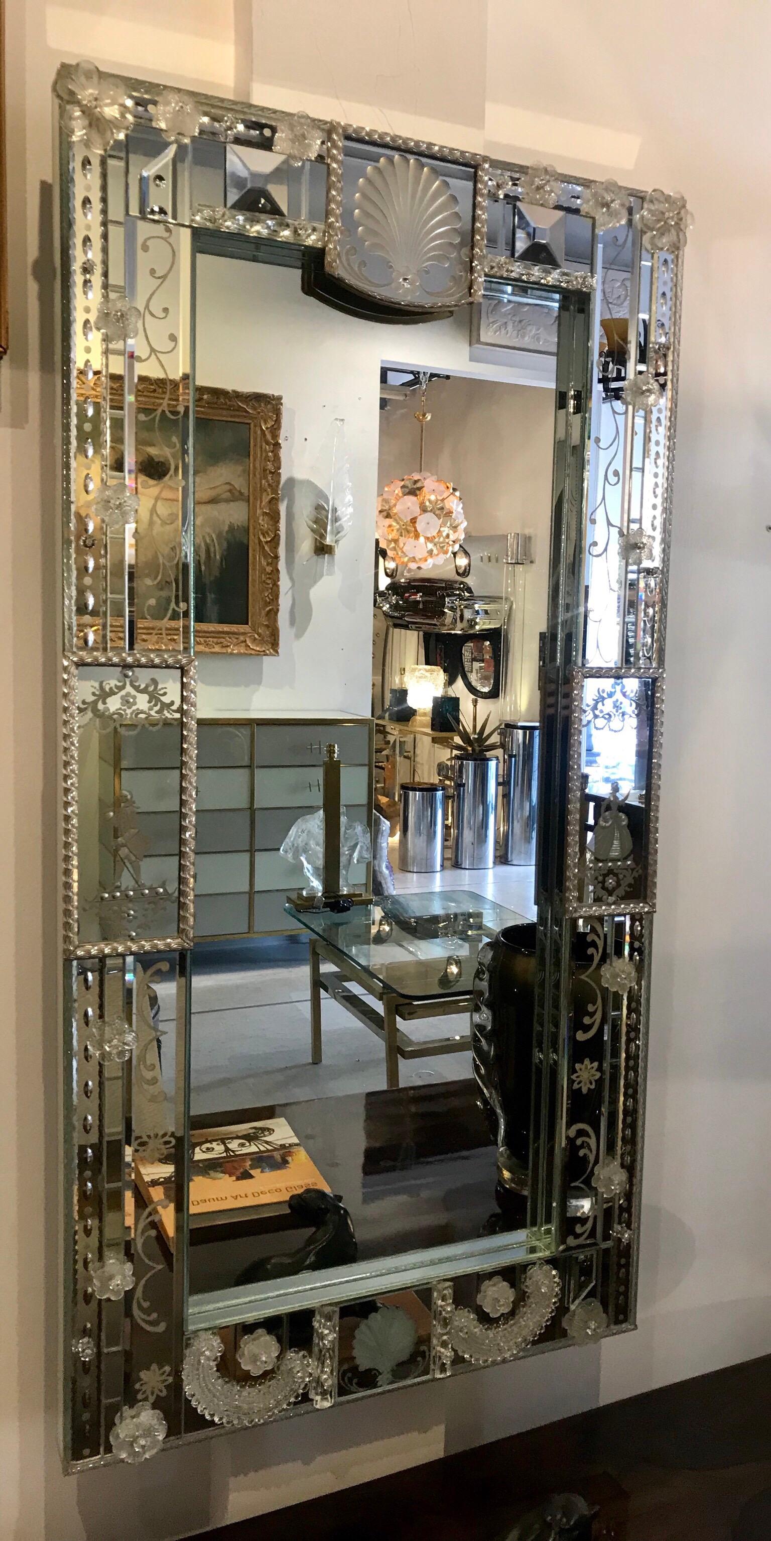 20th Century Stunning  Mid-Century Venetian Mirror
