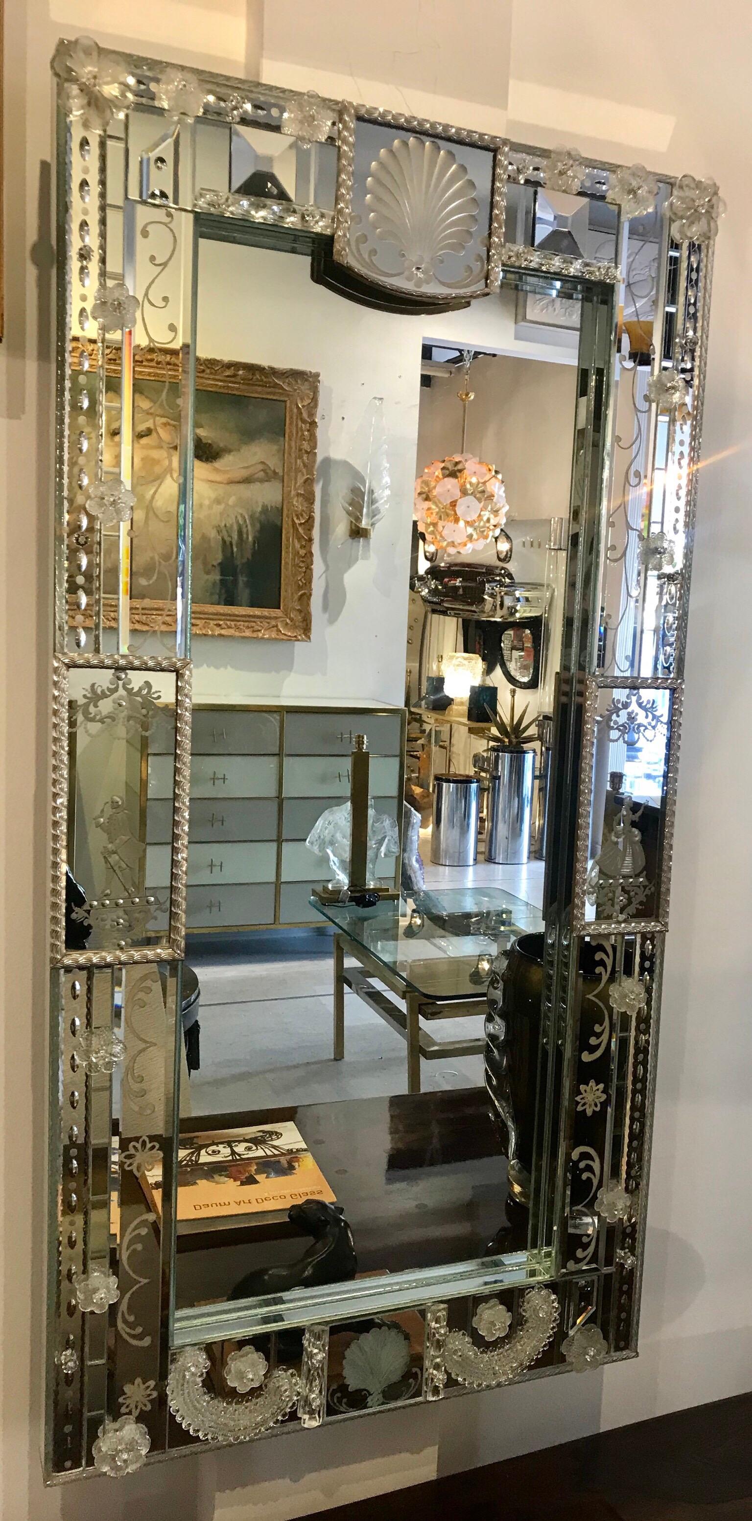 Stunning  Mid-Century Venetian Mirror 11