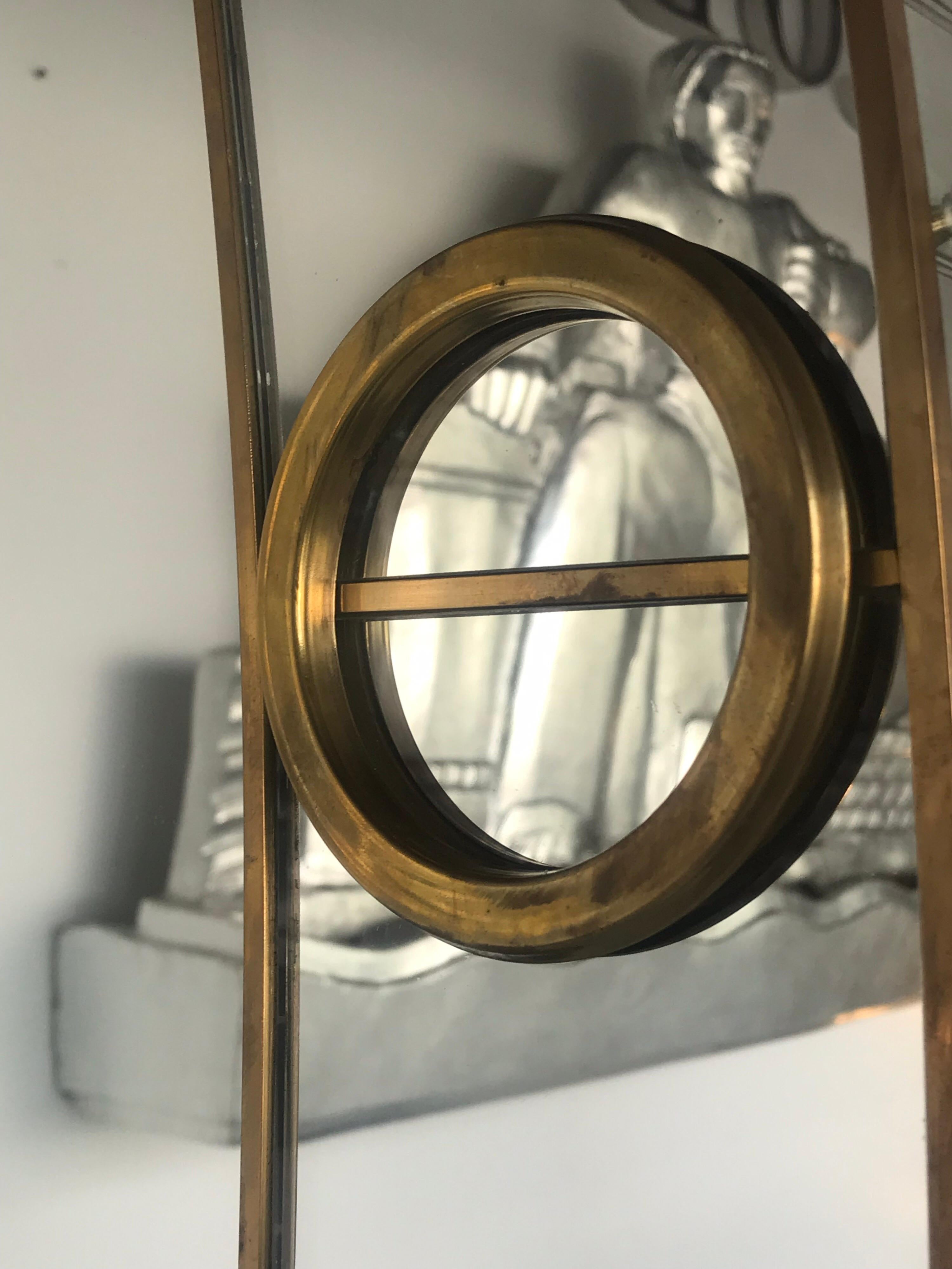 Italian Mid Century Full Length Brass Mirror 3