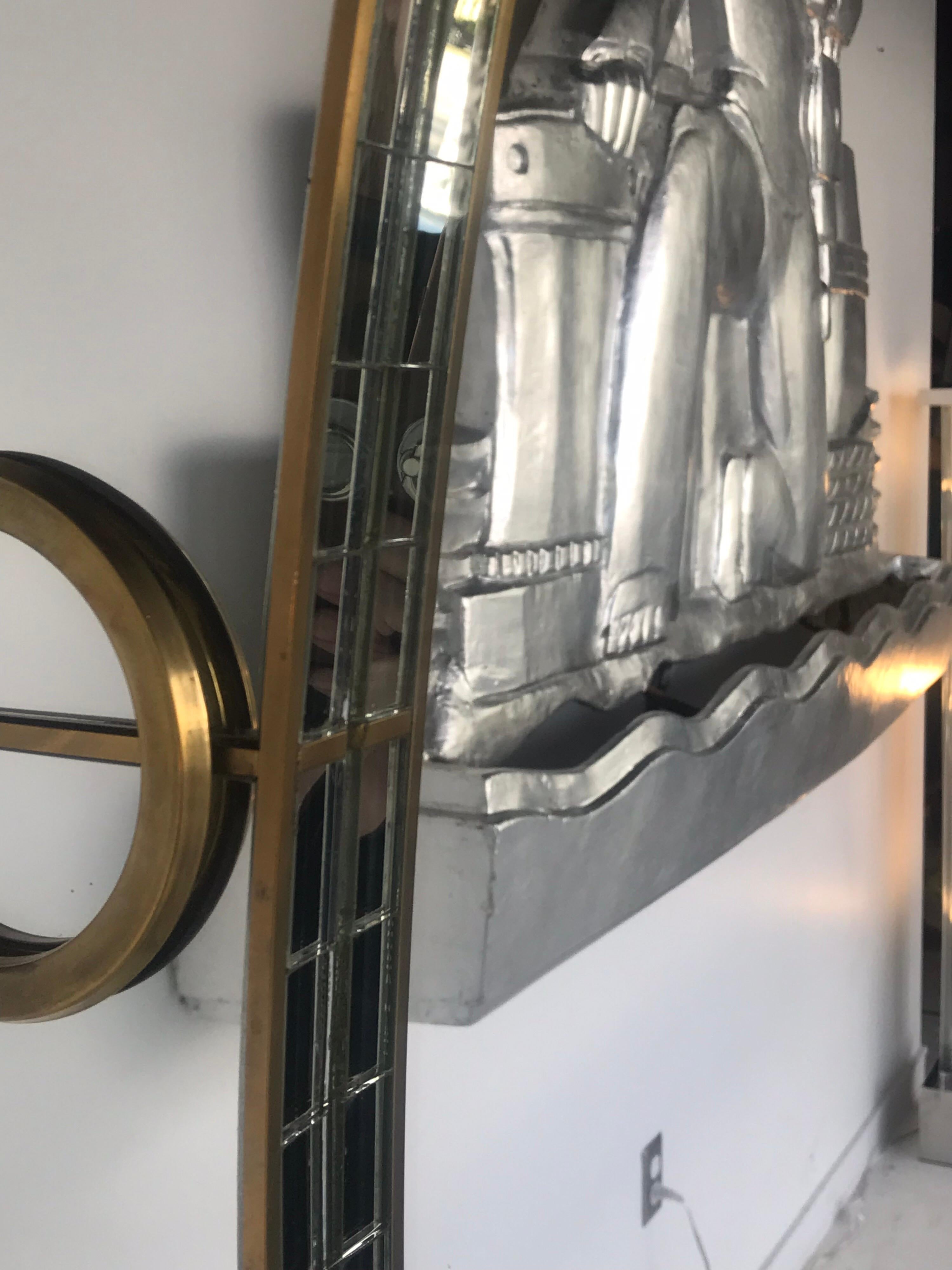 Italian Mid Century Full Length Brass Mirror 5