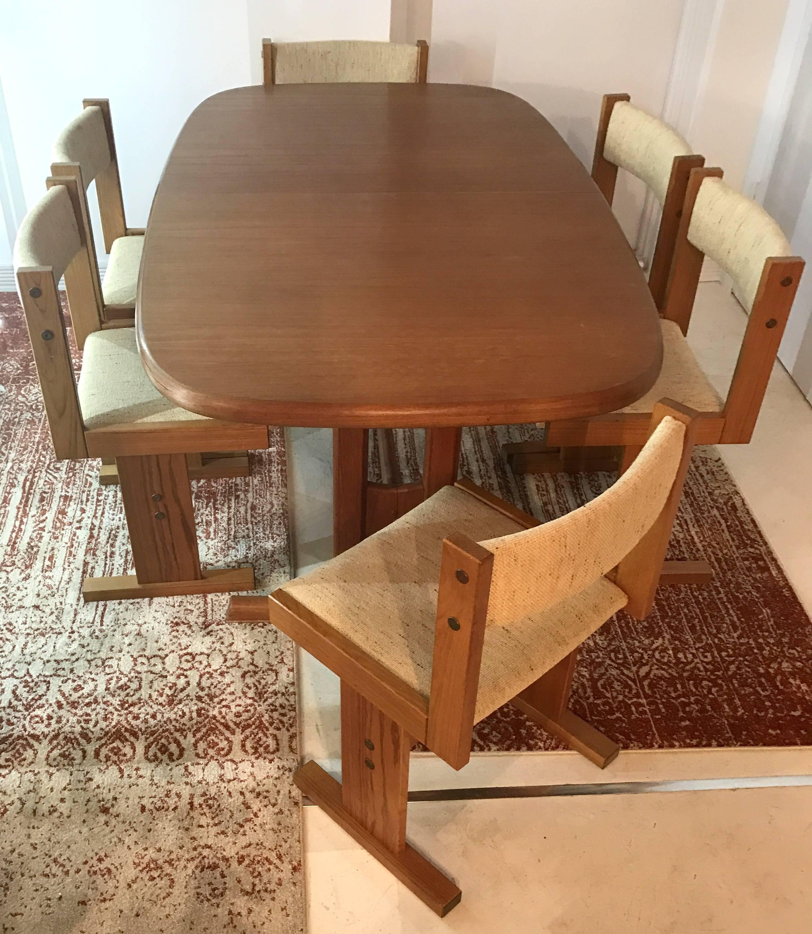 mid century modern extendable dining table