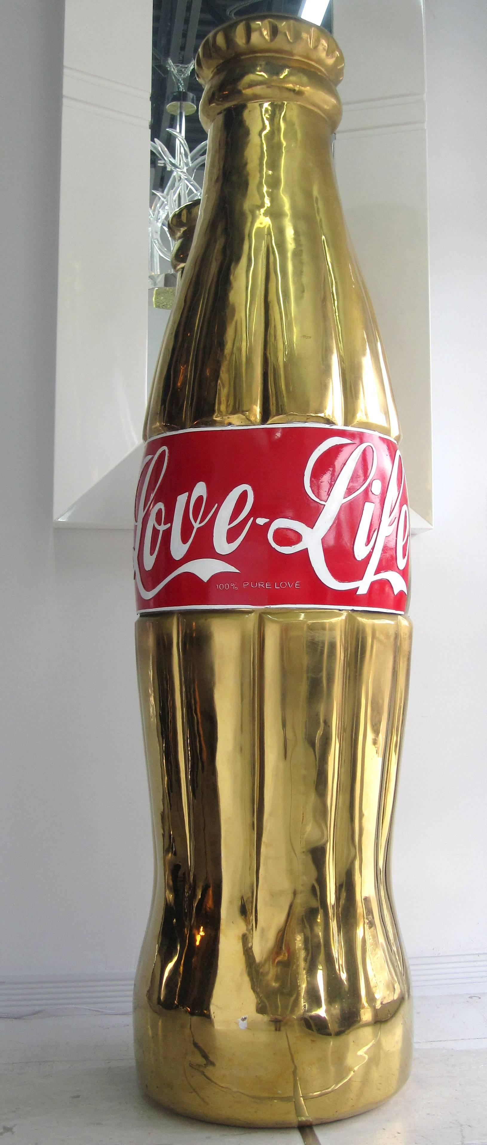 Mid-Century Modern Mid-Century Monumental  Pop Art Brass Cola Bottle Sculpture