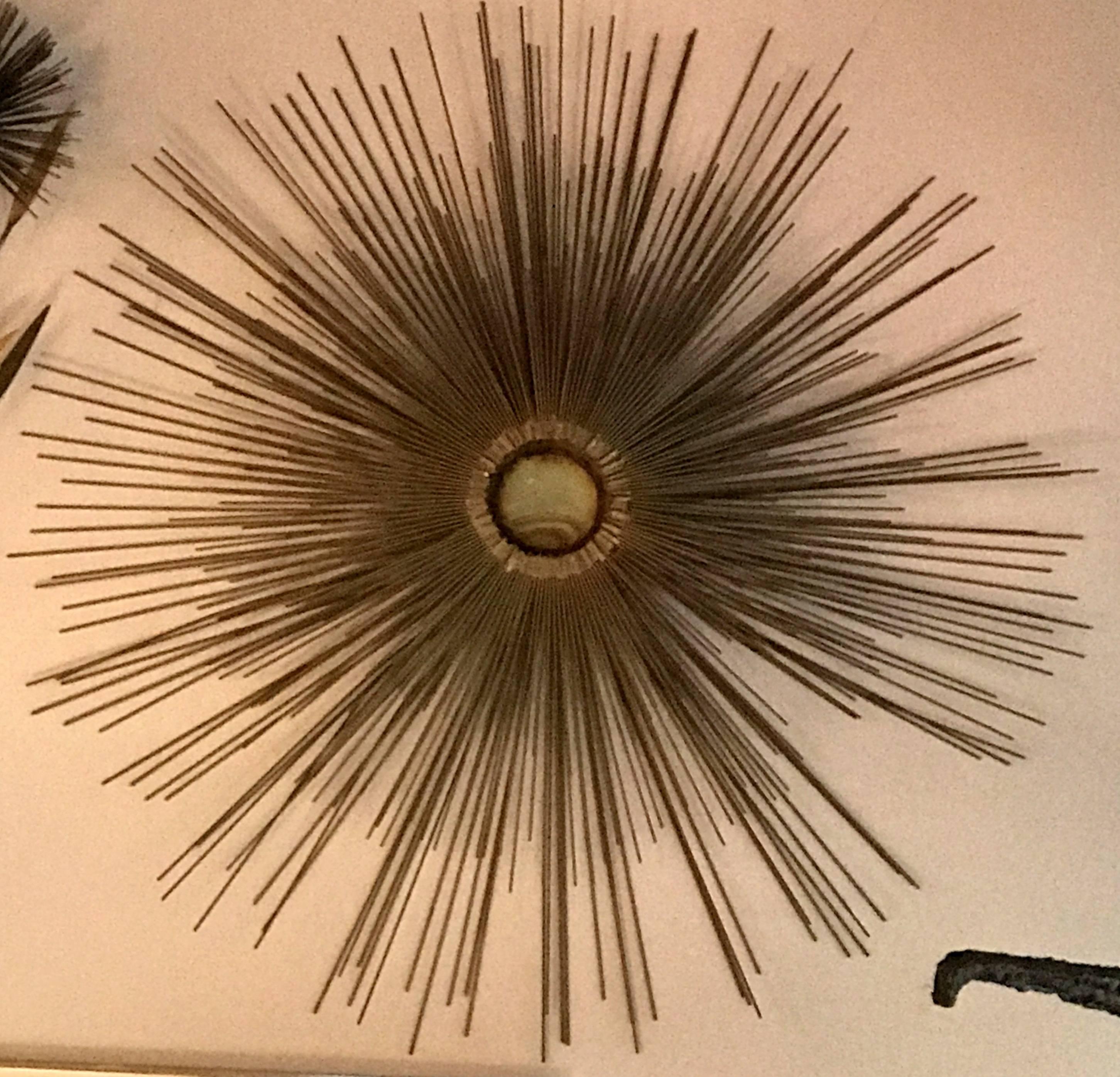 American Mid-Century Curtis Jere Brass Sunburst Wall Sculpture