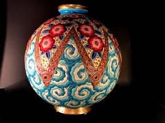 Rare French Art Deco Ceramic Vase by Longwy
