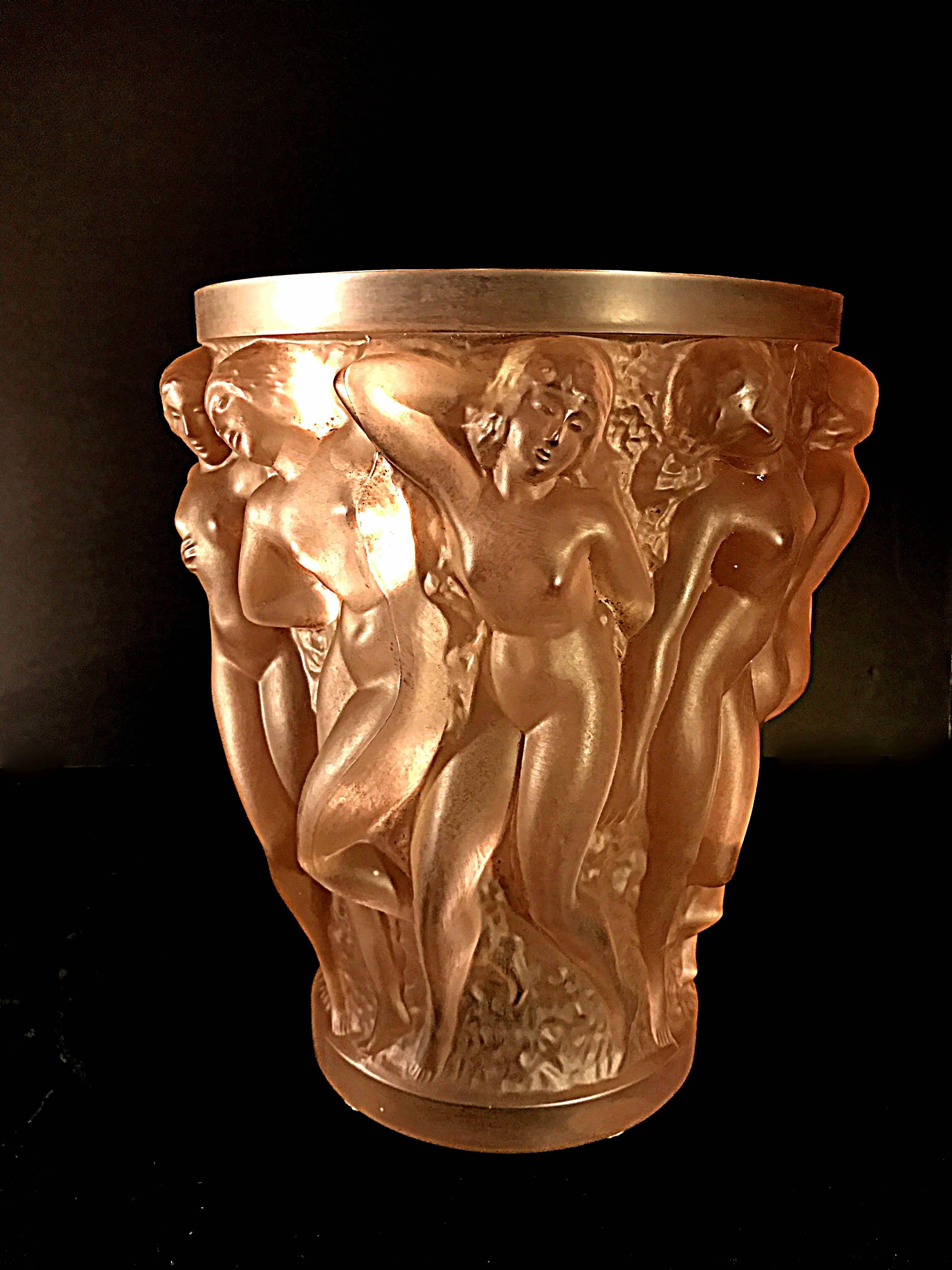 French Lalique Bacchantes Vase