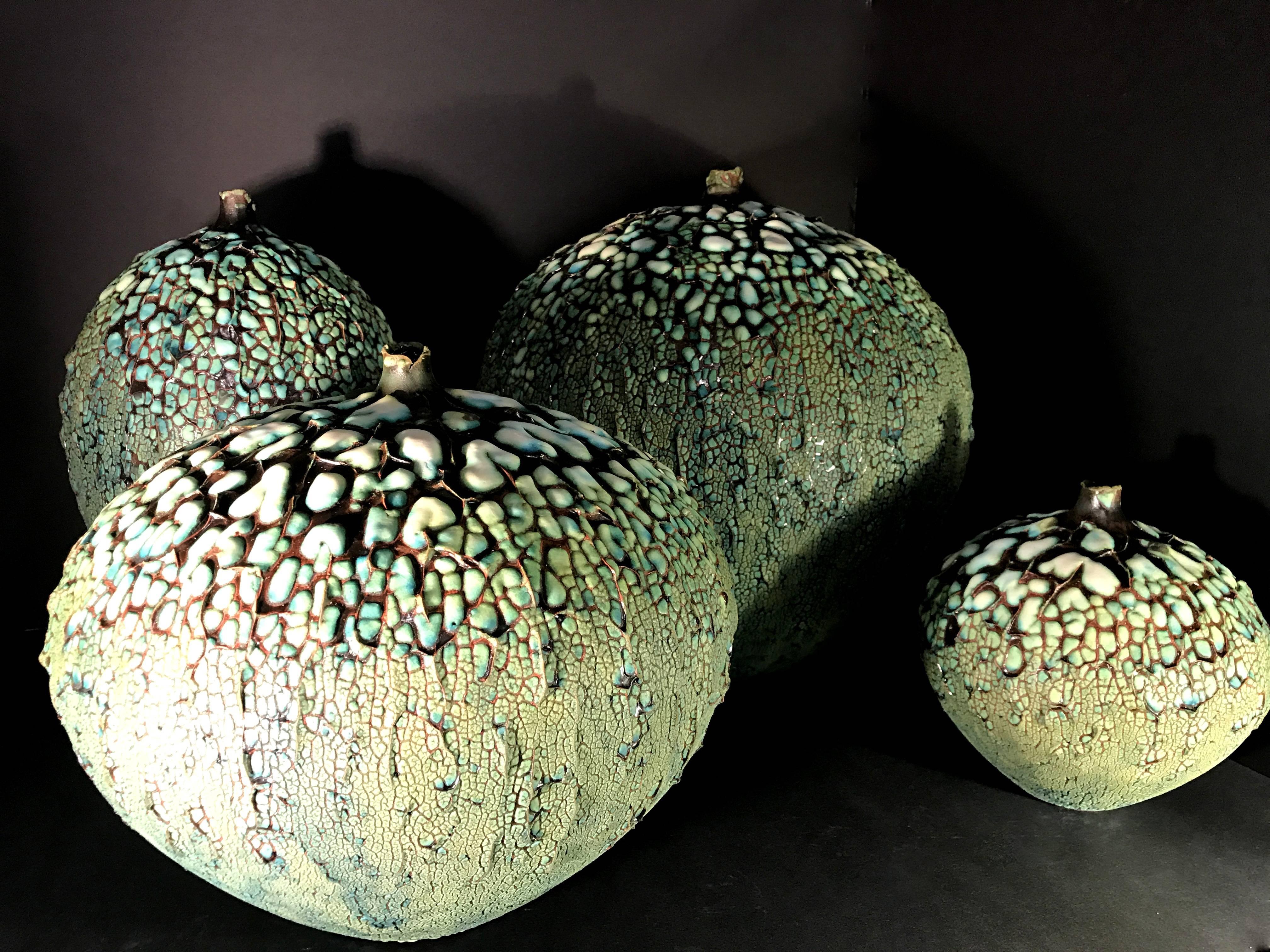 Contemporary Phenomenal Tiffany Style Ceramic Vessels