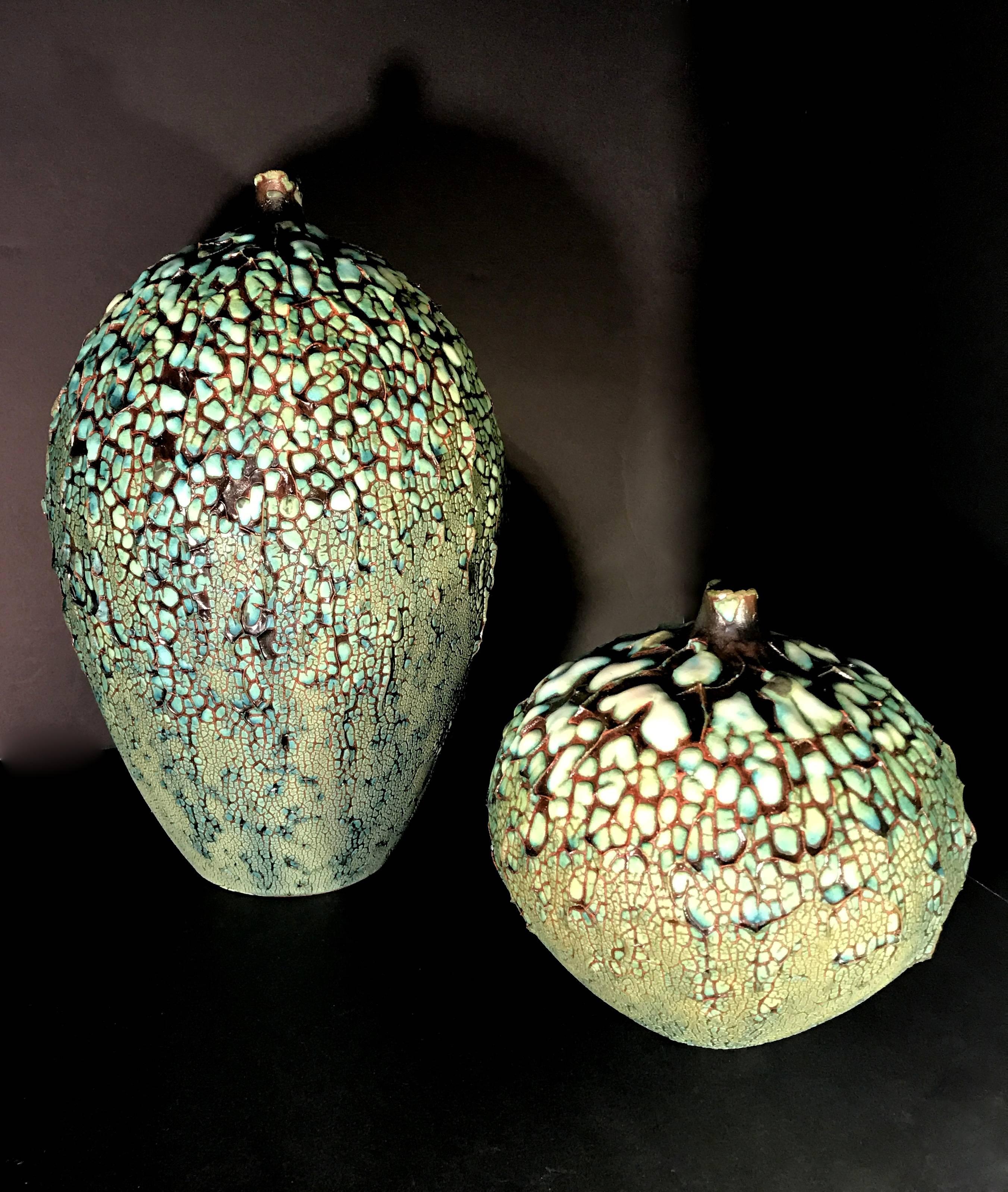 Phenomenal Tiffany Style Ceramic Vessels 1