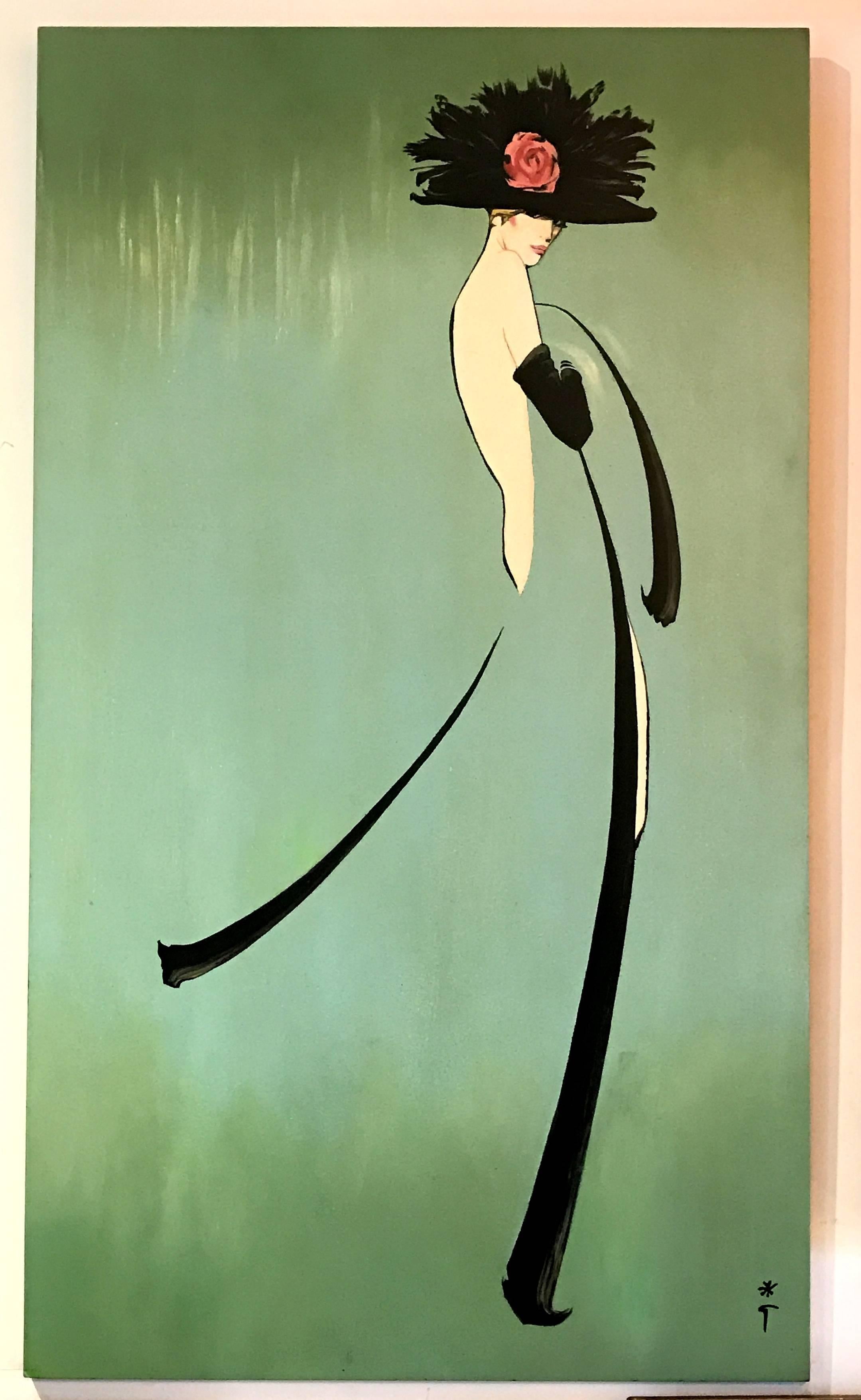 Art Deco Fashion Silhouette Painting by René Gruau
