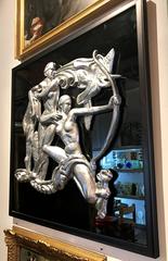 Art Deco Wall Relief with Silver Leaf