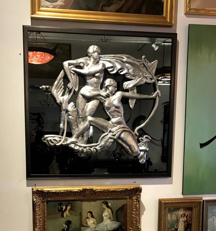 Art Deco Wall Relief with Silver Leaf at 1stDibs