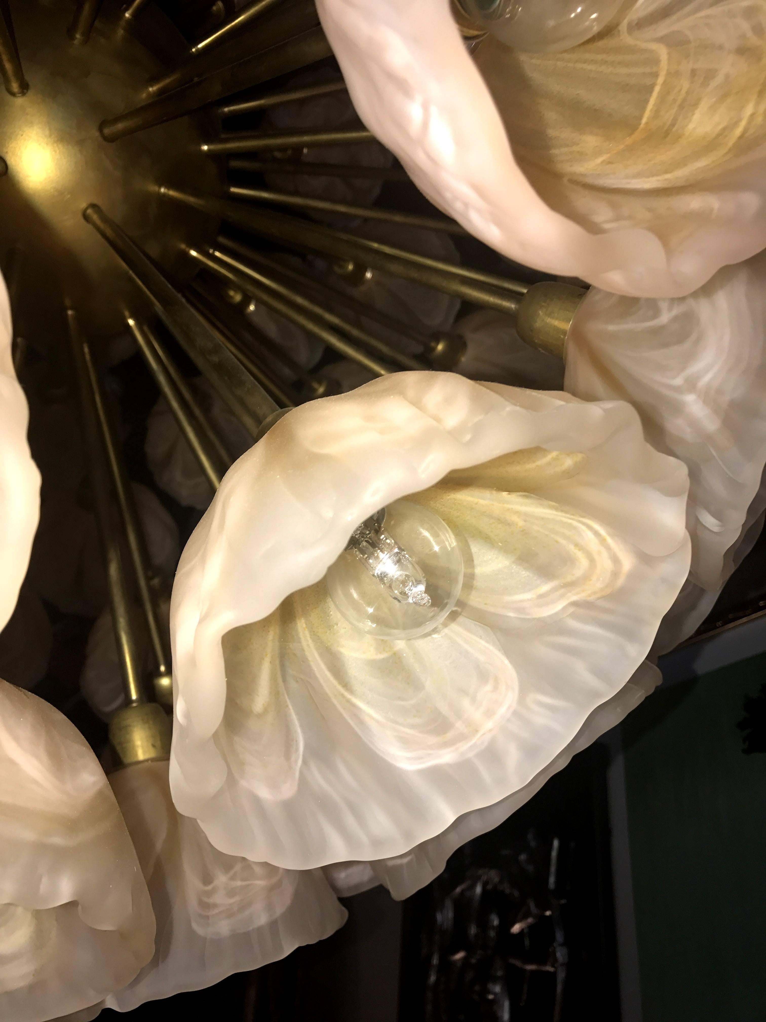 Mid-Century Modern Spectacular Murano Glass Floral Sputnik Chandelier