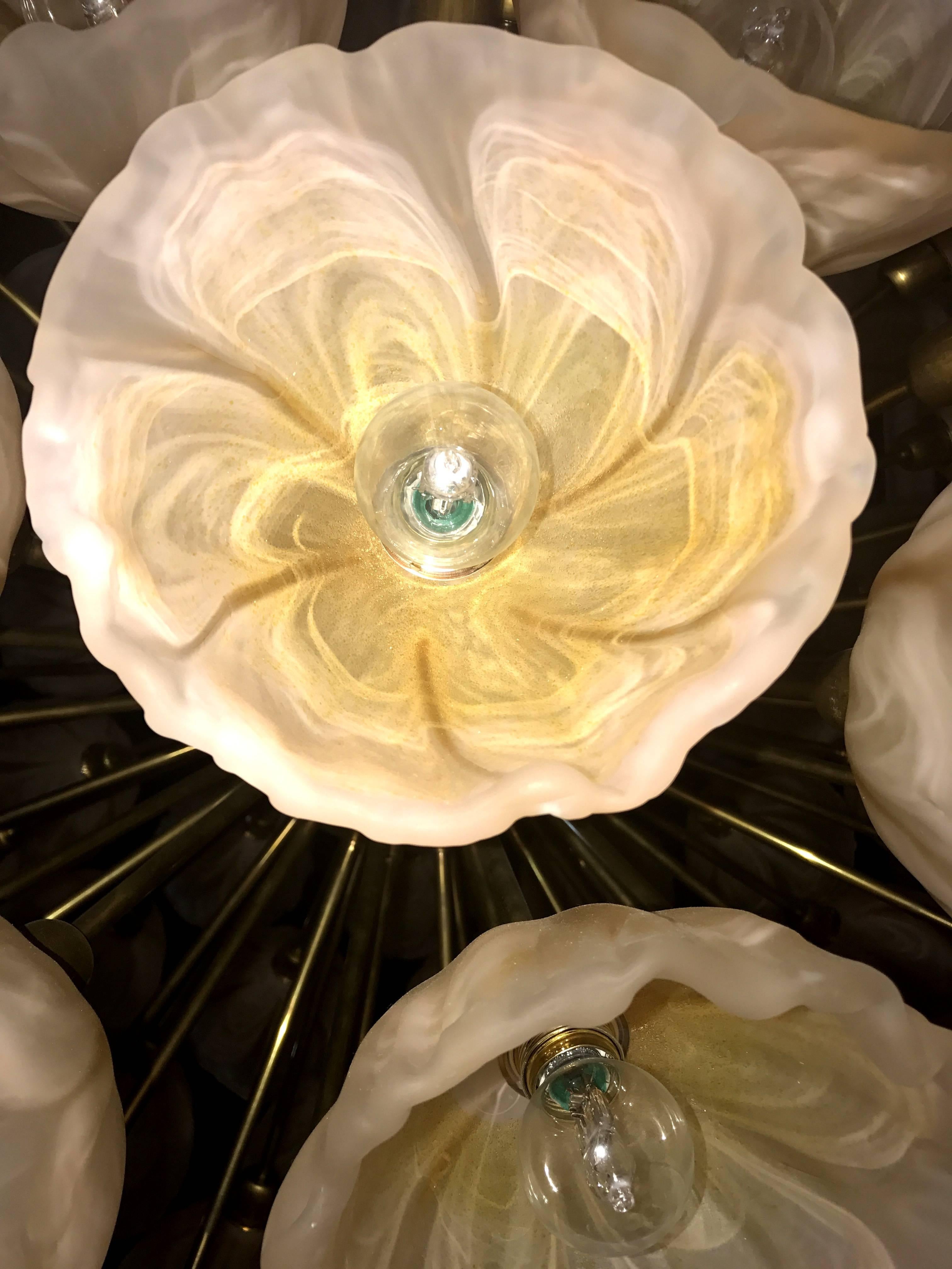 Italian Spectacular Murano Glass Floral Sputnik Chandelier