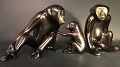 Loet Vanderveen Bronze Chimpanzee Sculptures