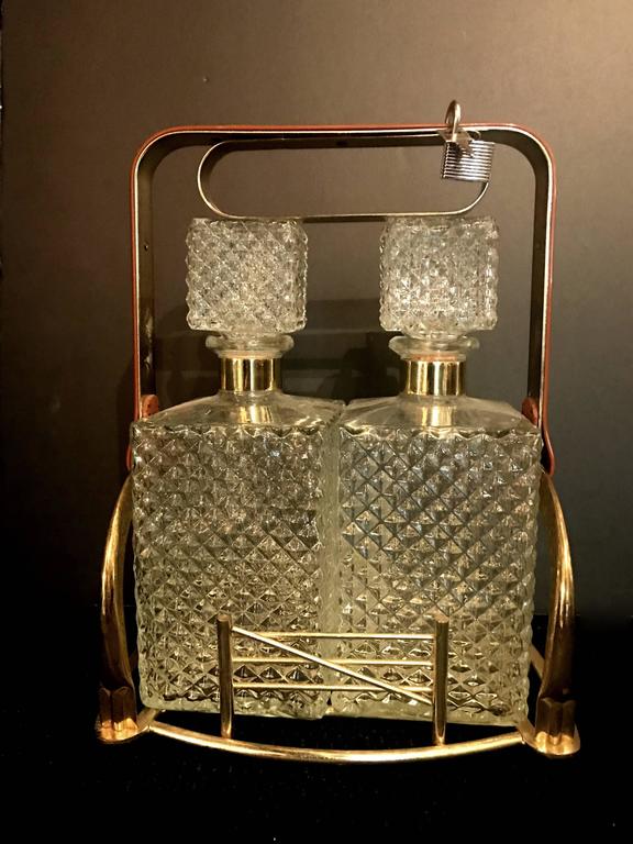 MidCentury French Cut Crystal Decanter Set by Jacques at 1stDibs