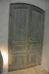 18th Century French Pair of Original Painted Oak Doors