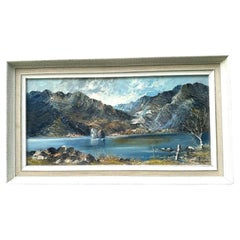 Signiertes Original-Ölgemälde auf Leinwand von B. Knight, Landschaft mit einem See in den walisischen Bergen