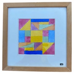 Contemporary Abstract Watercolour by P. Lowans, Geometric Composition