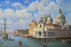 Adrian Rigby Original British Watercolour Venetian Canal Scene Painting Signed