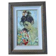 José Royo: Signierte Siebdruck-Limited-Edition auf Karton, „El Mantón“, Mitte des Jahrhunderts