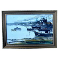 Virgilio Costa Original Seascape Oil Painting, Lagos Harbour, Portugal