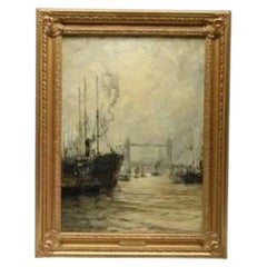 Philip F. Walker 19th Century Maritime Nautical Oil Painting of London Thames