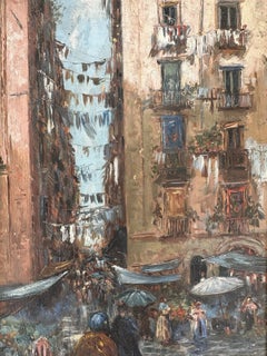 Peinture à l'huile originale représentant Malte, datant du début du XXe siècle, signée de manière indéchiffrable