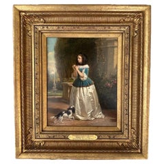 Ölgemälde der belgischen Schule von Hendrick John Dillens, romantische Figurenstudie