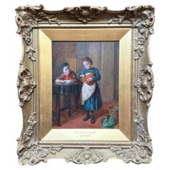 William Hemsley, RBA: Original-Ölgemälde aus der viktorianischen Zeit „Bread & Butter“