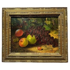 Gertrude J. Barnes 19th Century Still Life Oil Painting of Fruit