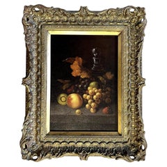 Howard Shingler Original Still Life Oil Painting with Fruit and Decanter