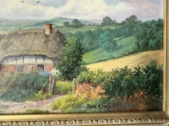 Mid Century British Landscape Oil Painting Depicting a Cottage