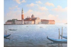 Mid Century Oil on Canvas Painting “San Giorgio Maggiore, Venice” Signed