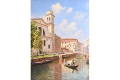 Mid Century Oil on Canvas Painting “San Trovaso, Venice” Signed