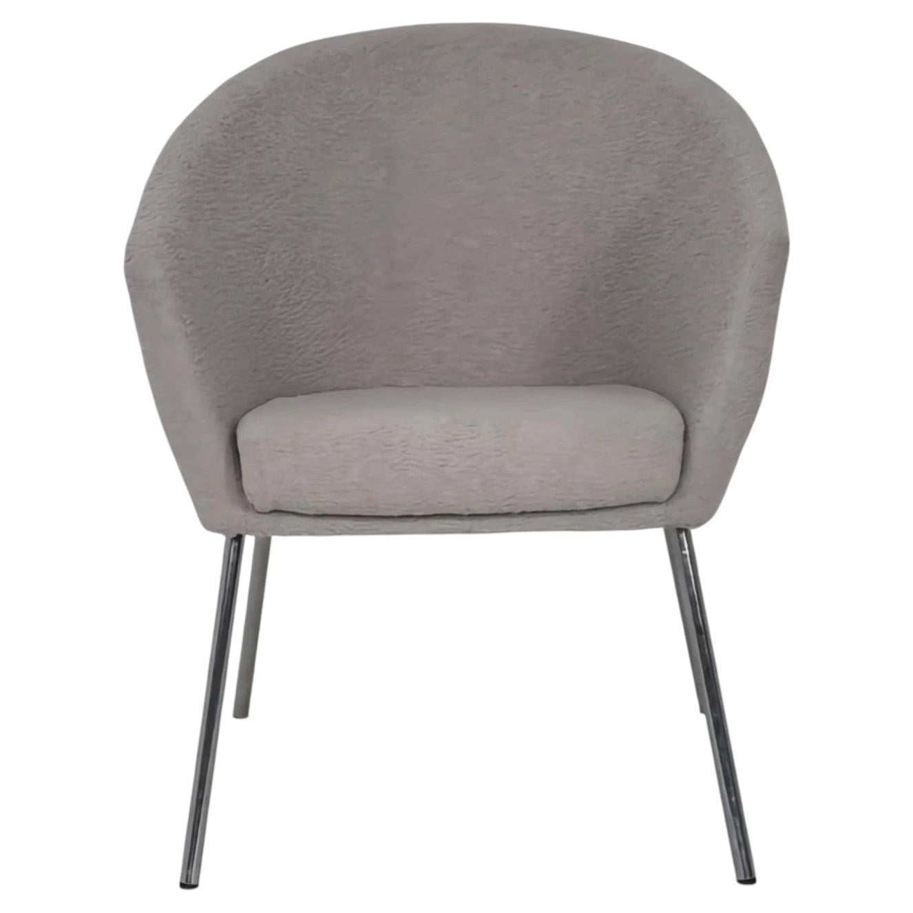 Mid Century Artifort Lande Megan Designer Chair in Grey Bouclé
